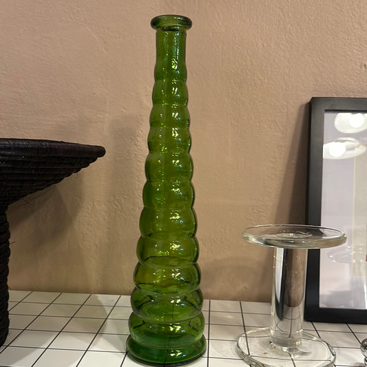Vintage Green Fluted Glass